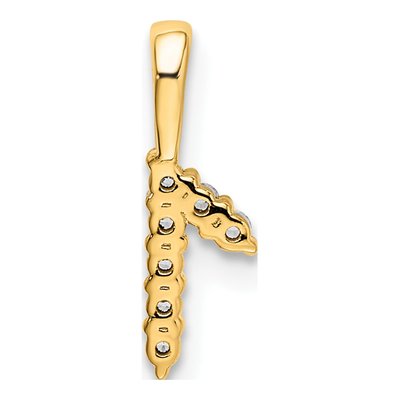 14K Yellow Gold 1/15 ct tw Diamond Number 1 Pendant – view 5