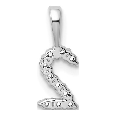 14K White Gold 1/10 ct tw Diamond Number 2 Pendant – view 5