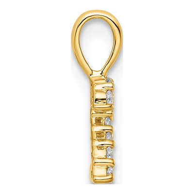 14K Yellow Gold 1/10 ct tw Diamond Number 2 Pendant – view 3