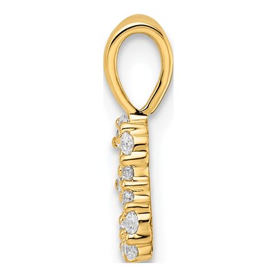 14K Yellow Gold 1/10 ct tw Diamond Number 3 Pendant – view 3