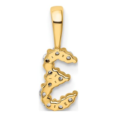 14K Yellow Gold 1/10 ct tw Diamond Number 3 Pendant – view 5