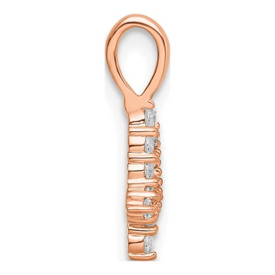 14K Rose Gold 1/7 ct tw Diamond Number 4 Pendant – view 2