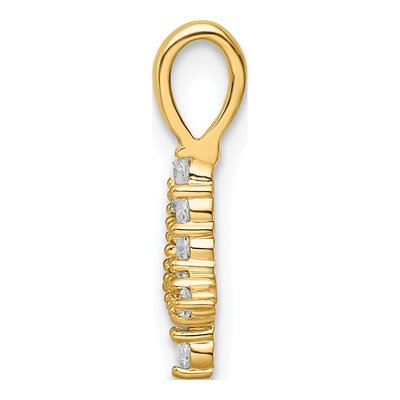 14K Yellow Gold 1/7 ct tw Diamond Number 4 Pendant – view 2