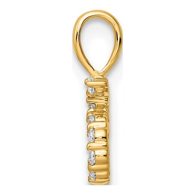 14K Yellow Gold 1/8 ct tw Diamond Number 5 Pendant – view 2