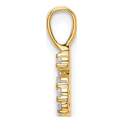 14K Yellow Gold 1/8 ct tw Diamond Number 6 Pendant – view 2