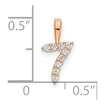 14K Rose Gold 1/10 ct tw Diamond Number 7 Pendant – view 3