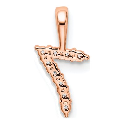 14K Rose Gold 1/10 ct tw Diamond Number 7 Pendant – view 4