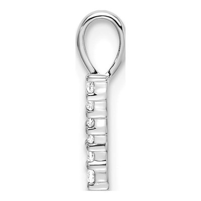 14K White Gold 1/10 ct tw Diamond Number 7 Pendant – view 2