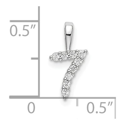 14K White Gold 1/10 ct tw Diamond Number 7 Pendant – view 3