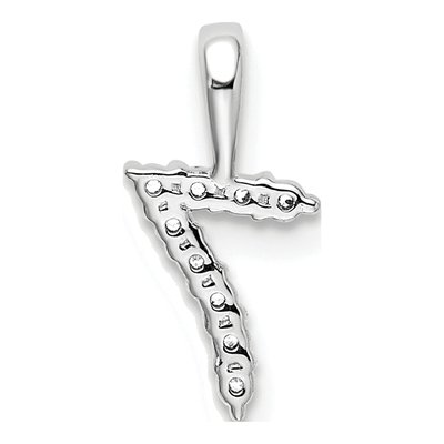 14K White Gold 1/10 ct tw Diamond Number 7 Pendant – view 4