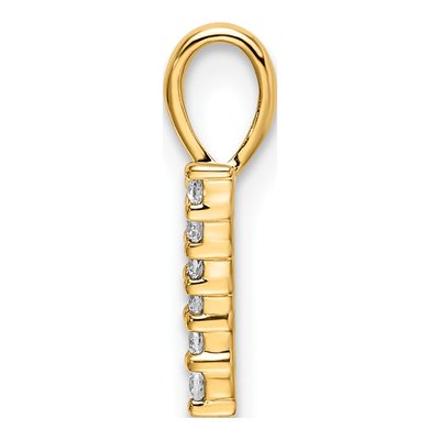14K Yellow Gold 1/10 ct tw Diamond Number 7 Pendant – view 2