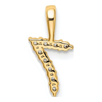 14K Yellow Gold 1/10 ct tw Diamond Number 7 Pendant – view 4