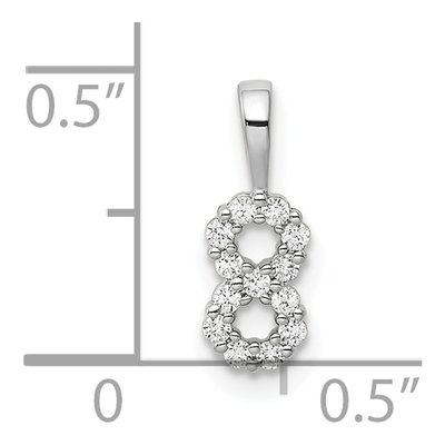 14K White Gold 1/7 ct tw Diamond Number 8 Pendant – view 4