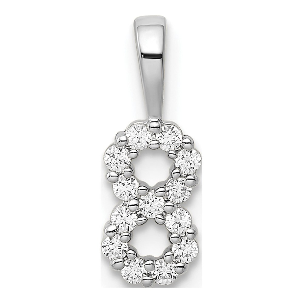 14K White Gold 1/7 ct tw Diamond Number 8 Pendant