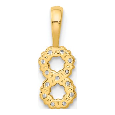 14K Yellow Gold 1/7 ct tw Diamond Number 8 Pendant – view 4