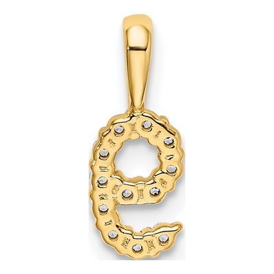 14K Yellow Gold 1/8 ct tw Diamond Number 9 Pendant – view 4