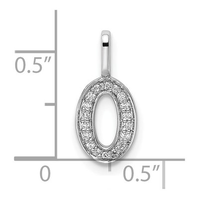 14K White Gold 0.08 ct tw Diamond Number 0 Pendant – view 4