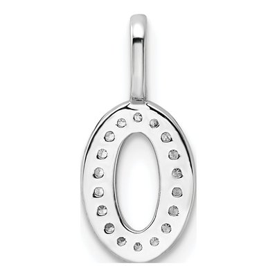 14K White Gold 0.08 ct tw Diamond Number 0 Pendant – view 5