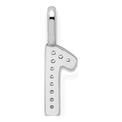 14K White Gold Diamond Number 1 Pendant – view 5