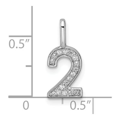 14K White Gold 1/15 ct tw Diamond Number 2 Pendant – view 4