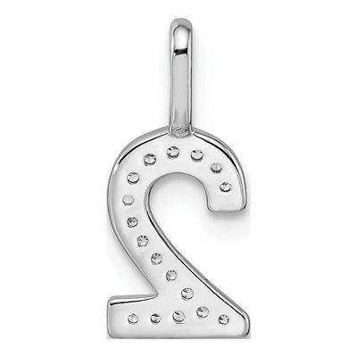 14K White Gold 1/15 ct tw Diamond Number 2 Pendant – view 5