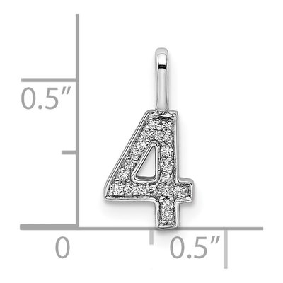 14K White Gold 1/15 ct tw Diamond Number 4 Pendant – view 3