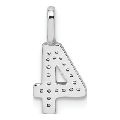 14K White Gold 1/15 ct tw Diamond Number 4 Pendant – view 4
