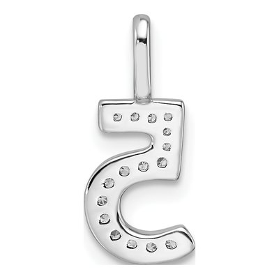 14K White Gold 1/15 ct tw Diamond Number 5 Pendant – view 5