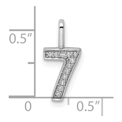 14K White Gold 1/20 ct tw Diamond Number 7 Pendant – view 4