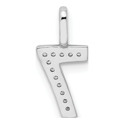 14K White Gold 1/20 ct tw Diamond Number 7 Pendant – view 5