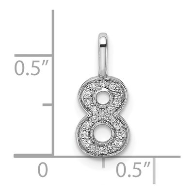 14K White Gold 1/10 ct tw Diamond Number 8 Pendant – view 3