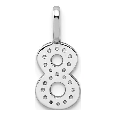 14K White Gold 1/10 ct tw Diamond Number 8 Pendant – view 4