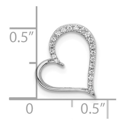 14K White Gold 1/10 ct tw Diamond Heart Slide Pendant – view 4