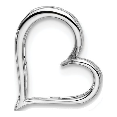 14K White Gold 1/10 ct tw Diamond Heart Slide Pendant – view 5