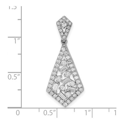 14K White Gold 3/4 ct tw Diamond Fancy Dangle Slide Pendant – view 3