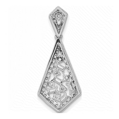 14K White Gold 3/4 ct tw Diamond Fancy Dangle Slide Pendant – view 4