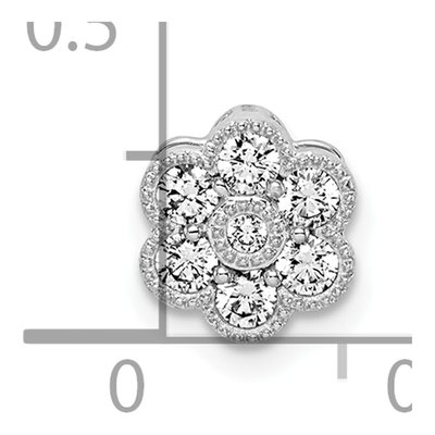 14K White Gold 1/4 ct tw Lab-Grown Diamond Floral Slide Pendant – view 3