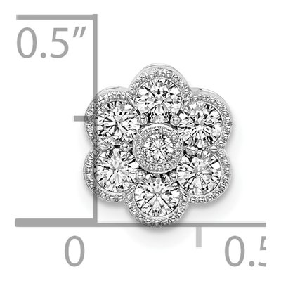 14K White Gold 1/2 ct tw Lab-Grown Diamond Floral Slide Pendant – view 4