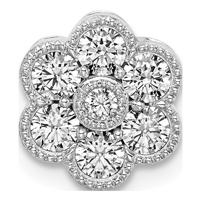 14K White Gold 1/2 ct tw Lab-Grown Diamond Floral Slide Pendant