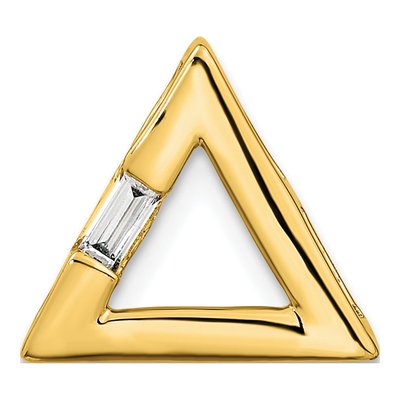 14K Yellow Gold 1/8 ct tw Diamond Triangle Slide Pendant