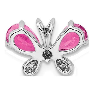 14K White Gold 1/15 ct tw Pink Tourmaline & Diamond Slide Pendant – view 5