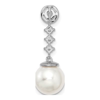 14K White Gold 1/4 ct tw Pearl & Diamond Slide Pendant – view 3