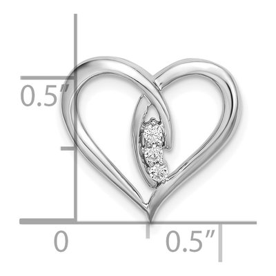 14K White Gold 1/20 ct tw Diamond Heart Slide Pendant – view 2