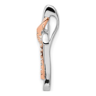 14K Two-Tone Gold 1/15 ct tw Diamond Cross Slide Pendant – view 3