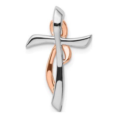 14K Two-Tone Gold 1/15 ct tw Diamond Cross Slide Pendant – view 5