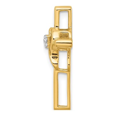14K Yellow Gold Diamond Cross Heart Slide Pendant – view 3