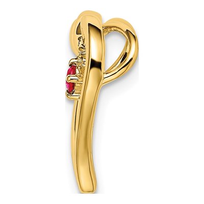 14K Yellow Gold Ruby Heart Slide Pendant – view 2