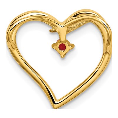 14K Yellow Gold Ruby Heart Slide Pendant – view 4