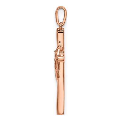 10K Rose Gold Diamond Cross Pendant – view 2