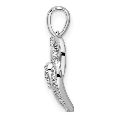 14K White Gold 1/10 ct tw Diamond Intertwined Hearts Pendant – view 3